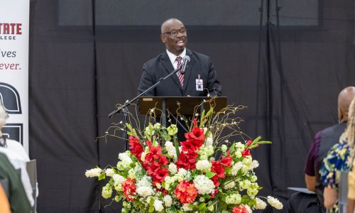 Valley Street Campus Director, Mr. Ricky Tillis, addresses the audience during the event.