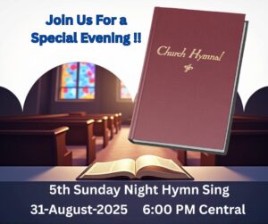 5th Sunday Night Hymn Sing