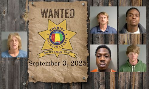 Calhoun County Sheriff's Office most wanted September 3 2025 photo