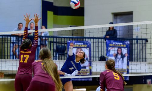 Jacksonville’s Mya Swain hits against Spring Garden on Tuesday. (Photo by Brad Campbell/sport-shutter.com)