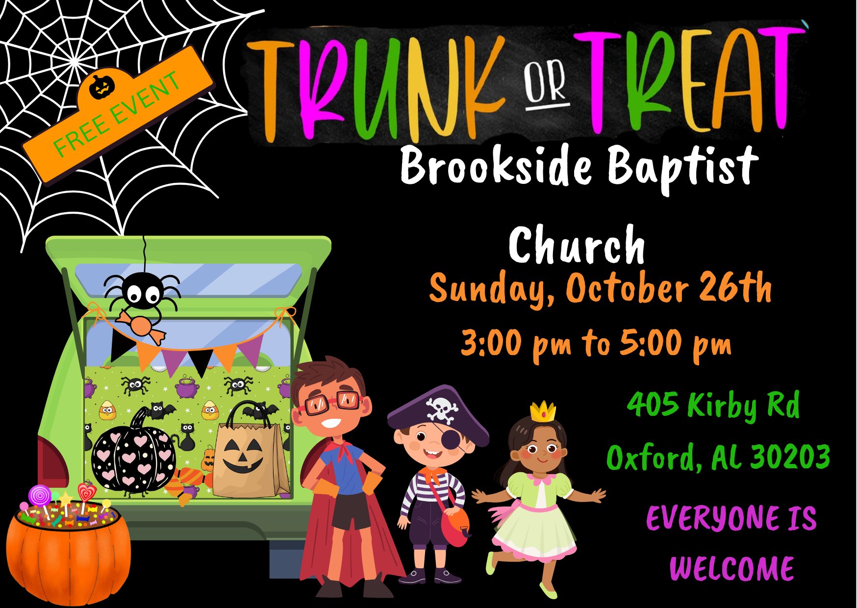 Brookside Baptist Church Trunk or Treats