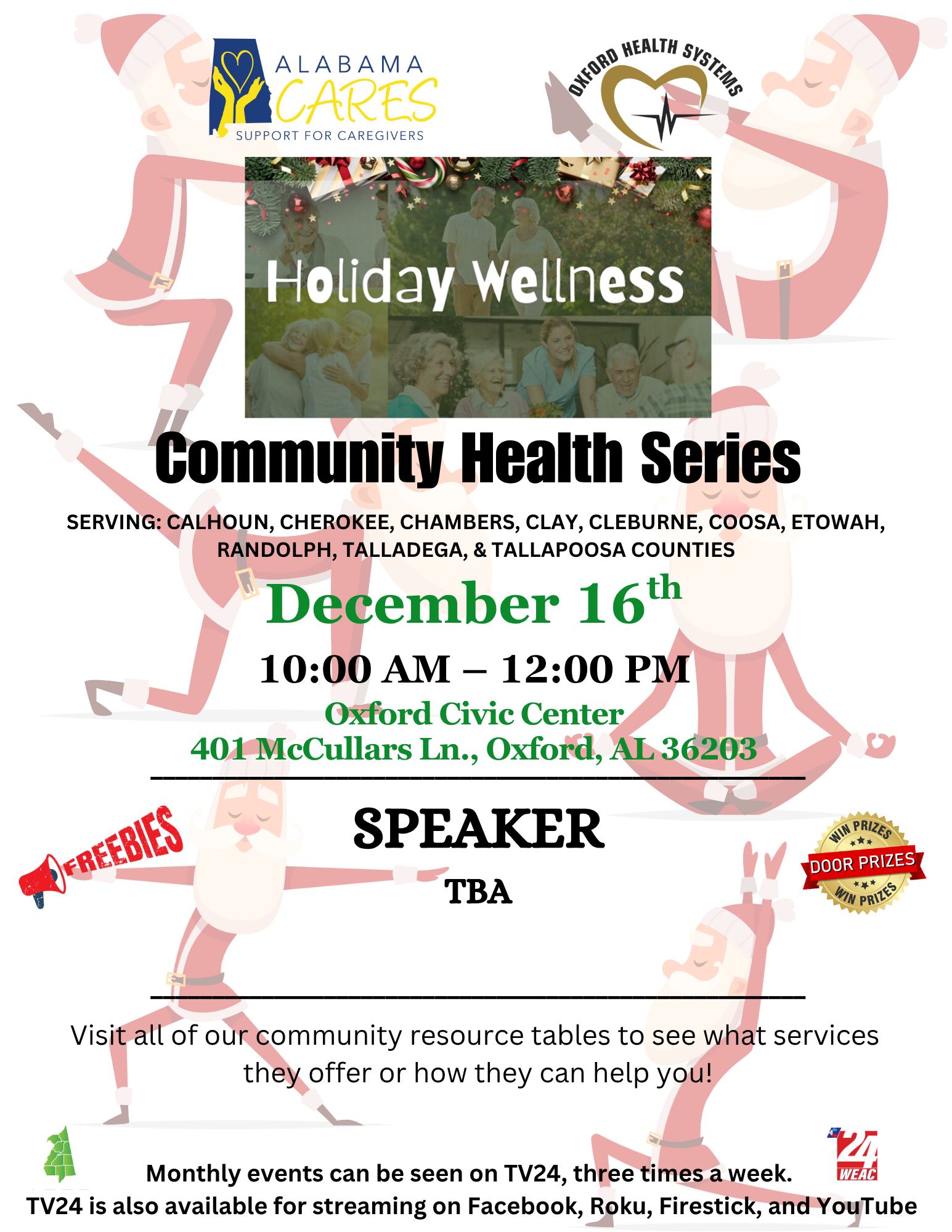 December Community Health Seris Monthly Event - Holiday Wellness