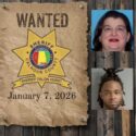 4 most wanted mugshots of people on wood background with wanted poster and sheriffs star