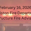 Anniston Fire Department Structure Fire Advisory