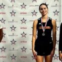Alexandria’s Anna Beth Stewart (center) tied for second in the high jump at the AHSAA state Class 4A-5A indoor track championships Saturday at Birmingham CrossPlex. (Submitted photo)