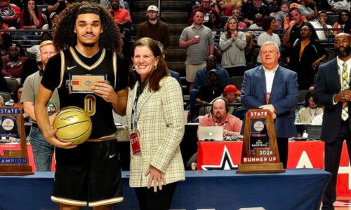 Oxford senior point guard Jaylen Alexander was MVP of the Class 6A state tournament, Alabama MVP of the Alabama-Mississippi All-Star Game, Gatorade player of the year for Alabama. He was an easy first-team All-State selection, as voted by the Alabama Sports Writers Association. The ASWA will announce players of the year by classification and Mr. Basketball on April 14. (Photo by Joe Medley/East Alabama Sports Today)