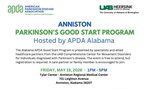 AMERICAN PARKINSON DISEASE ASSOCIATION BRINGS SPECIALIZED PROGRAM FOR THOSE NEWLY DIAGONOSED TO ANNISTON AREA