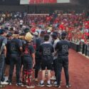 Westbrook Christian’s baseball team huddles during Game 2 of their Class 4A title series against Bibb County on Wednesday on Jax State’s Rudy Abbott Field. (Photo by Joe Medley/East Alabama Sports Today)