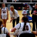 Amanda Noah gives a timeout talk during basketball season. She’ll continue to coach varsity girls’ basktball while adding varsity volleyball to her responsibilities at Weaver. (Submittd photo)