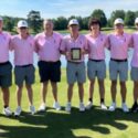 Weaver’s boys’ golf team celebrates Monday, after finishing second in the Class 3A, North 2 substate tournament at Silver Lakes. (Submitted photo)