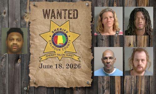 Wanted photo with 5 mugshots on old west wood planked wall with wanted poster and Sheriff's Office star