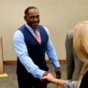 Former Alexandria running back Mac Campbell meets and greets before Saturday’s induction ceremony for the 21st Calhoun County Sports Hall of Fame class. (Photo by Joe Medley/East Alabama Sports Today)