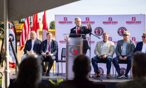 Gadsden State, City of Gadsden break ground on new tennis center