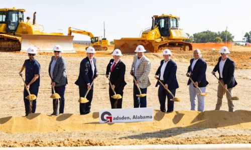 Gadsden State, City of Gadsden break ground on new tennis center