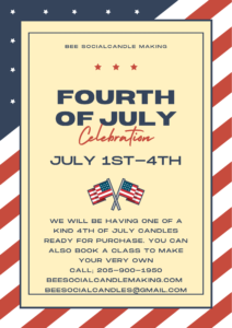 Bee Social Candle Making 4th of July Event